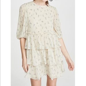 GANNI Pleated Georgette Dress SZ 36 (SM)